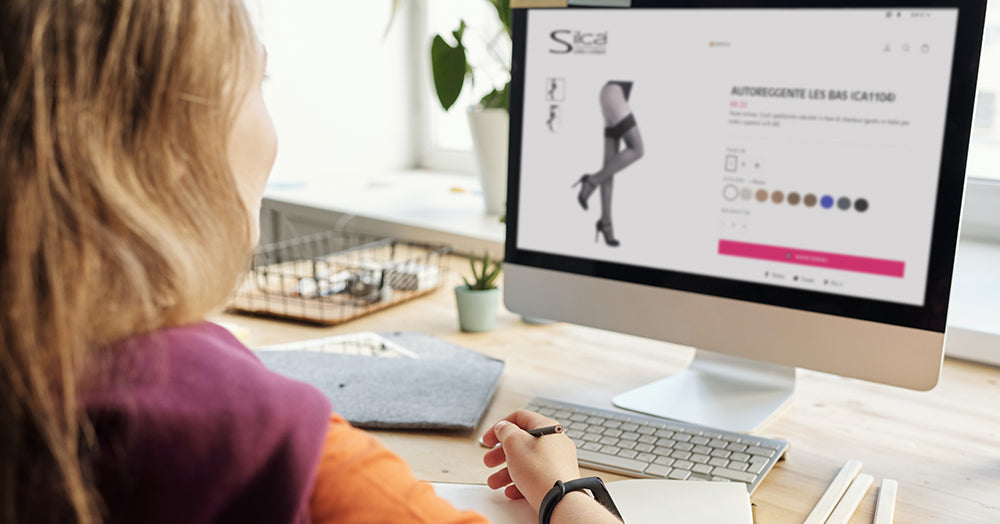 I colori dei collant e delle calze, le varianti prodotto e le taglie disponibili.